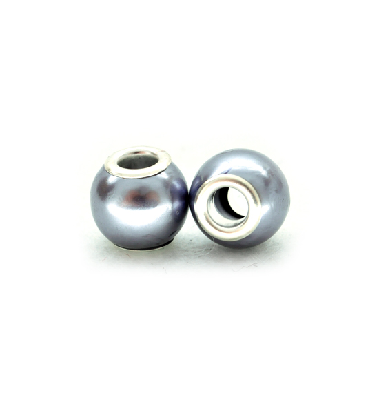 Perla ciambella pastello (2 pezzi) 10x12 mm - Grigio perla - Clicca l'immagine per chiudere